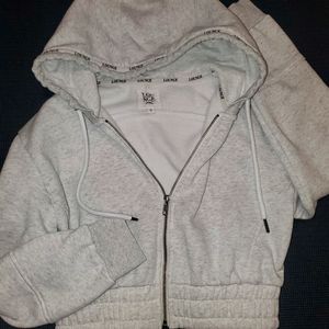 Lounge zip up scrunchie hoodie